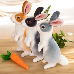 Simulation Soft Long Eared Rabbit Realistic Soft Cuddly Bunny Toys Stuffed Animal Plush Toy Home Room Decor Gift for Kids