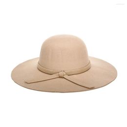 Berets Women Prom Hat Portable Vintage Style Retro Sweet Elegant Easy To Match Classic Wide Brim Round Shape Felt Gift