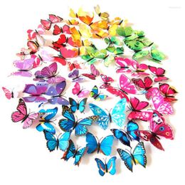 Wall Stickers 12PCs/set PVC 3D Butterfly Decor Cute Butterflies Art Decals Home Decoration Room Refrigerator