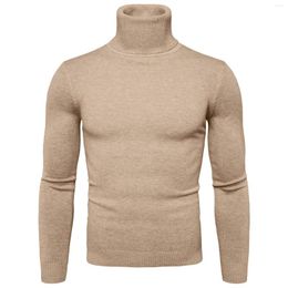 Men's Sweaters Men's Autumn And Winter Solid Soft Turtleneck Sweater Flexibility Colour Close Fitting Top Slim Boys Coat