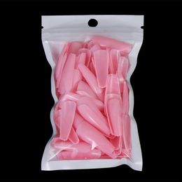 False Nails 24 100 Pcs Solid Color Long Coffin Fake Art UV Acrylic Manicure Full Nail Tips Press On300m