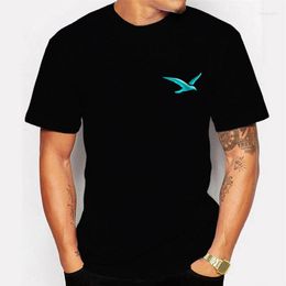 Men's T Shirts ZOGAA 2022 T-SHIRTS Men Fashion BLUE Seagull Printed Casual O-Neck Slim Cotton Knitted Mens T-SHIRT Pullovers Brand Clothing