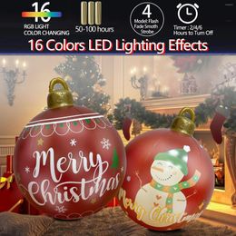 Party Decoration Christmas Decors Ball - 60cm Outdoor Xmas PVC Inflatable Decorated With Build-in LED For Chiristmas