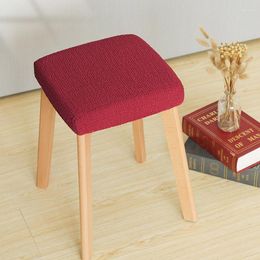 Chair Covers Square Stool Cover Home Polyester Elastic Living Room Protective Wood Dust Protection