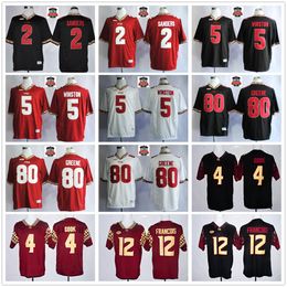 NCAA College Football Jerseys 5 Jameis Winston 2 Deion Sanders 4 Dalvin Cook 12 Deondre Francois 80 Rashad Greene Jersey 2014 BCS Patch