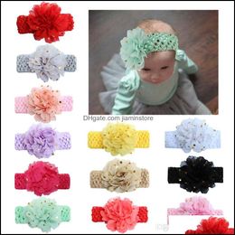 Headbands European And American Fashion Infant Flower Belt Baby Bronzing Headdress Hair Jewellery Kids Mesh Head Children Po Props Dro Otral