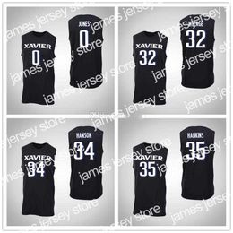 Basketball Jerseys Xavier Musketeers College 32 Ryan Welage Basketball Jersey 34 Myles Hanson 35 Zach Hankins 0 Tyrique Jones Men's Stitched Custom Number Name