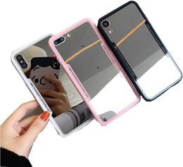 Makeup mirror phone case is applicable to iPhone 11 full protect 7plus silicone soft shell 6 women's make-up Acrylic mirror surface xr/xs