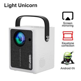 Projektörler Light Unicorn X7 Destek 1080p Android Projetor 4000 Lümenler Mini Taşınabilir Işın Projektör Telefon Akıllı TV WiFi Home LED ProYektör T221216