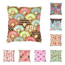 Pillow Sweet Donuts In Glaze Throw Covers Decor Home Cute Doughnuts Decoration Salon Square Pillowcase
