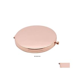 Mirrors 70Mm Mini Metal Makeup Mirror Travel Portable Double Sided Folding Creative Birthday Gift Rra11312 Drop Delivery Home Garden Oteyk