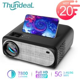 Projectors ThundeaL 1080P TD97 WiFi Android TVBOX LED Full HD Projector Video Proyector Home Theatre 4K Movie Cinema Phone Beamer T221216