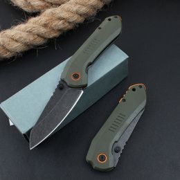 Promotion C9280 Pocket Folding Knife 8Cr13Mov Black Stone Wash Blade Nylon Plus Glass Fiber Handle Ball Bearing EDC Folder Knives with Retail Box