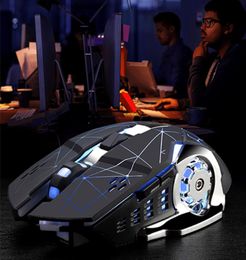 Беспроводная мышь светящаяся игровая мышь с оптическим 24G -приемником 2400DPI Silent Wireless Mouse для компьютерного ПК.