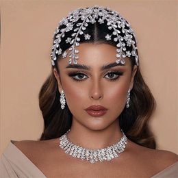 Wedding Bridal Crystal Rhinestone Hair Comb Flower Floral Crown Tiara Headpiece Party Prom Headdress Silver Ornament