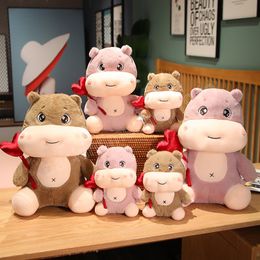 Adorable Hippo Plush Doll Soft Stuffed Animal Toy Kawaii Cartoon Hippos Dolls Stuffed Pillow Birthday Gift for Girlfriend Kids