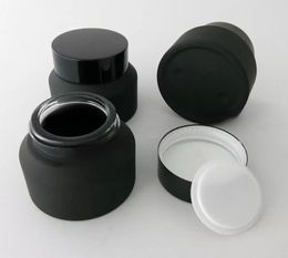 12 x 15g 30g 50g Frost Black Amber Glass Cream Jar Bottle With Lids White Seal Insertion Container Cosmetic Packaging Pot