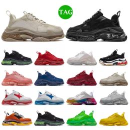 Designer Triple S Men Women Shoes Casual Sneakers Plataforma preta branca cinza vermelho rosa azul verde claro Oreo Mens treinadores esportes tênis de moda