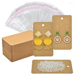 Jewelry Pouches H9ED 100 Pieces Earring Holder Display Cards With Bags Ear Backs For DIY Earrings Necklace And Packaging