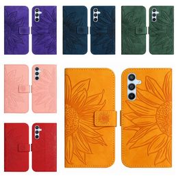 Sunflower Leather Wallet Cases For Samsung A04E A54 5G A34 5G OPPO Realme 10 4G Plus Huawei Honour 80 Pro SE Flower Floral Lady Credit ID Card Slot Holder Flip Cover Pouch