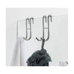 Hooks Rails Shower Door Bathroom Towel Hook Over For Towels Squeegee Drop Delivery Home Garden Housekee Organization Storage Dhxyc