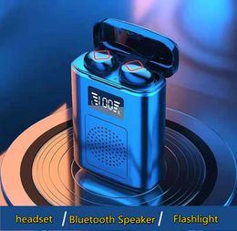 TWS Bluetooth Auriculares Cargador de altavoces tres en una banda Luz nocturna 4000 mA Batería 51 Ear IPX7 Súper Water Water Travel Adventure4827721