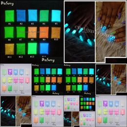 Nail Glitter 5 Colours Mixed Luminous Powder Phosphor Pigment Coating Diy Decoration Material Glow In Dark Pigmentnail Drop Delivery Dh5Ub