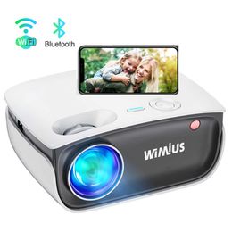 Projectors WiMiUS S25 HD Mini Projector Portable Phone Projector Wireless Mirroring Zoom 720P 1080P 300" Bluetooth Wifi Projectors T221216