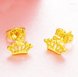 Dangle Earrings Pure Copper Vietnam Gold Crown Female Brass Gold-plated Heart European Dollar Jewellery
