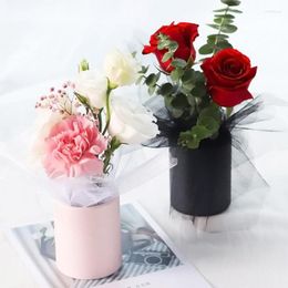 Gift Wrap Mini Flower Boxes Hug Bucket Florist Arrangement Vase Cardboard Packaging For Business Birthday Party Candy Favour