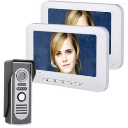 Video Door Phones MOUNTAINONE 7 Inch TFT 2 Monitors Phone Doorbell Intercom Kit 1-camera 2-monitor Night Vision With HD 700TVL Camera