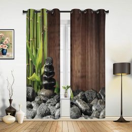 Curtain Bamboo Stone Water Drop Arrow Pebbles Window In The Kitchen Curtains For Living Room Bedroom Luxury Home Decor