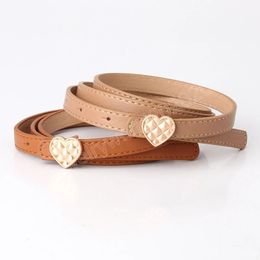 PU Leather Belt for Women Heart-shaped Buckle Pin Jeans Belt Chic Luxury Ladies Vintage Strap Female Waistband
