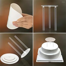 Bakeware Tools Multi-Layer Cake Support Frame Stacking Kit Smooth Dowel Rod With Separator Plate Tool Baking Supplies