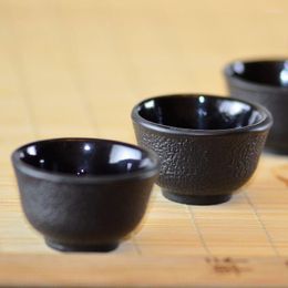 Cups Saucers 30ml Mini Black Cast Iron Teacups Japanese Tea Set Teapot Drinkware Tools Accessorries