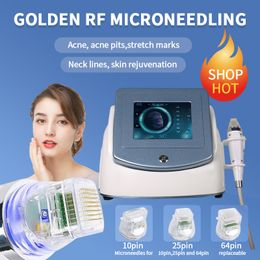 Home Beauty Instrument Portable Golden Radio Frequency Secret Rf Microneedle 64pin 25pin 10pin Needle Rf Fractional Microneedling Machine