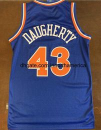 NCAA baksketball jersey mens cleverland #43 Brad Daugherty jerseys throwback Basketball Jersey blue stitched custom made size S-5XL