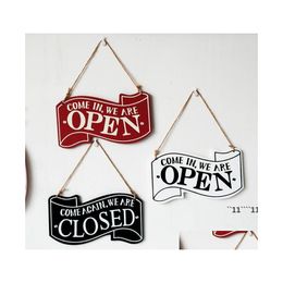 Novelty Items Wooden Open Closed Sign Coffee Shops Wood Hanging Double Sided Vintage Business Signs For Shop Door Window Rra12881 Dr Otxq0