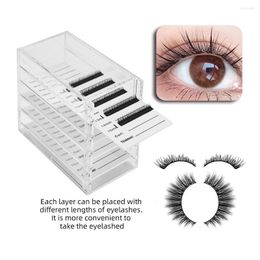 False Eyelashes 5 Layer Eyelash Display Box Acrylic Extension Storage Pull Type Organizer Transparent Makeup Tools