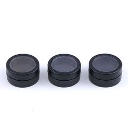 2g 3ml black dipping loose powder empty round container jars cosmetic eyeshadow cream packaging jar with window lids