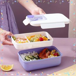 Dinnerware Sets 1100ml Children's Lunch Box 2-layer Student Can Be Heated Storage Container With Tableware