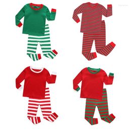 Clothing Sets Christmas Kids Baby Pajamas Set Child Nightwear Xmas Stripes Pjs Sleepwear Long Sleeve Tee Pants Loungewear