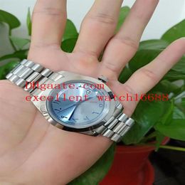 New Style Mens Wristwatches 40 mm 228206 Stainless Steel Ice Ice Blue Arabic Rare Dial Asia 2813 Automatic Mechanical Mens Wristwa238w