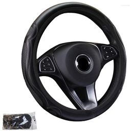 Steering Wheel Covers Wear-Resistant Embossed Car Cover No Inner Ring Wrap Case Fit For 37-38CM/14.5"-15" Braid On