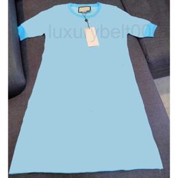 Casual Dresses designer Women Classic Knit Dress Fashion Letter Pattern Summer Short Sleeve High Quality Womens Clothing PY4S