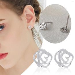 Stud Earrings Pearl Clip On Lady Elegant Ear Fashion Pair Crystal Women Hollow Cute For