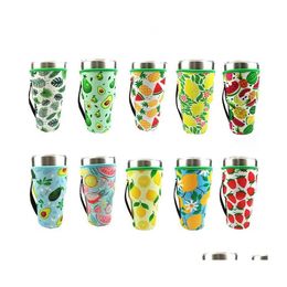 Drinkware Handle 30Oz Neoprene Insator Tumbler Sleeves Reusable Thermos Cup Holder Various Patterns Water Bottle Sleeve Drop Deliver Dhlvw