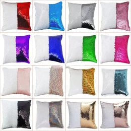 12 Colours Sequins Mermaid Pillow Case Cushion sublimation magic sequins blank pillow cases hot transfer printing DIY Personalised gift FY7441