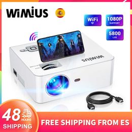 Projectors WiMiUS 1080P WiFi Projector Enhanced Outdoor Wireless Video Movie Projector Display Zoom Phone Projector S2 for Home Theatre T221216