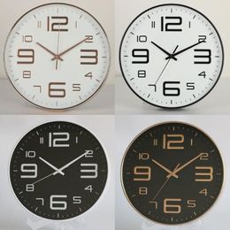 Wall Clocks 12inch Modern 3D Battery Powered Living Room Kitchen Clock Home Decor Art Watch